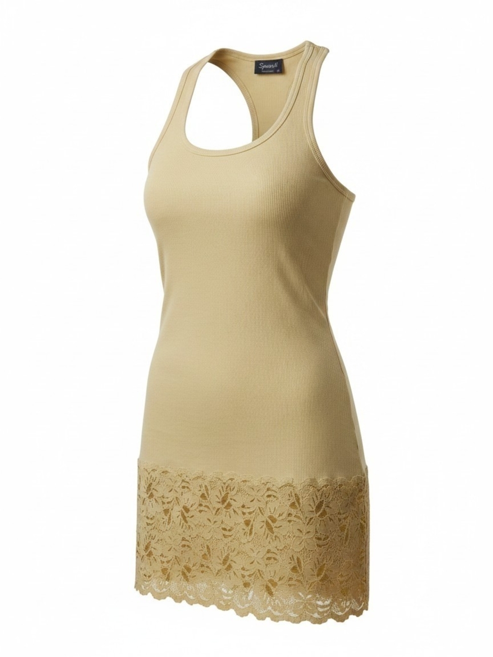 Vintage Y2K Spearx Ribbed Racerback Lace Hem Tank Top - Size S
